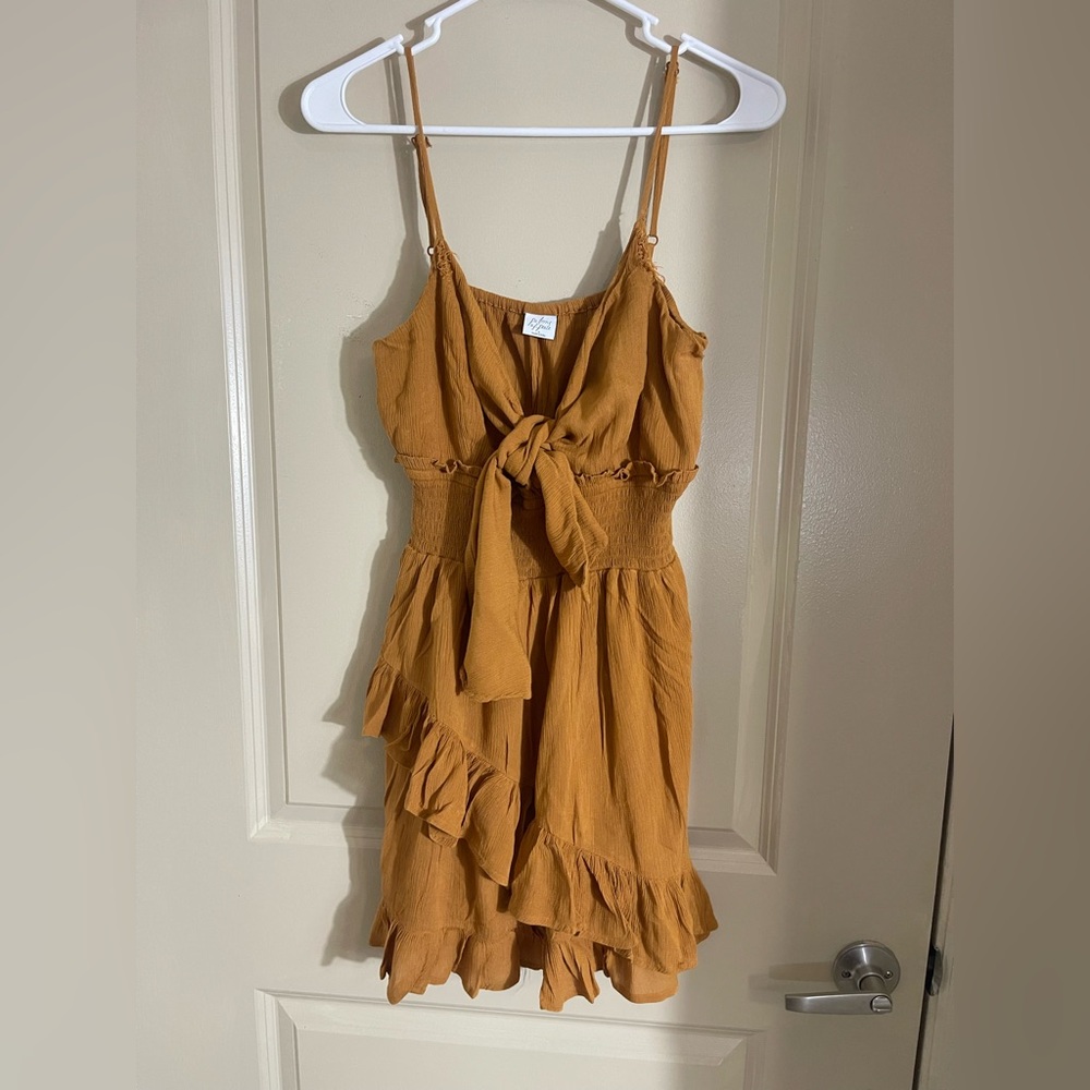 Mustard Yellow Ruffle Dress